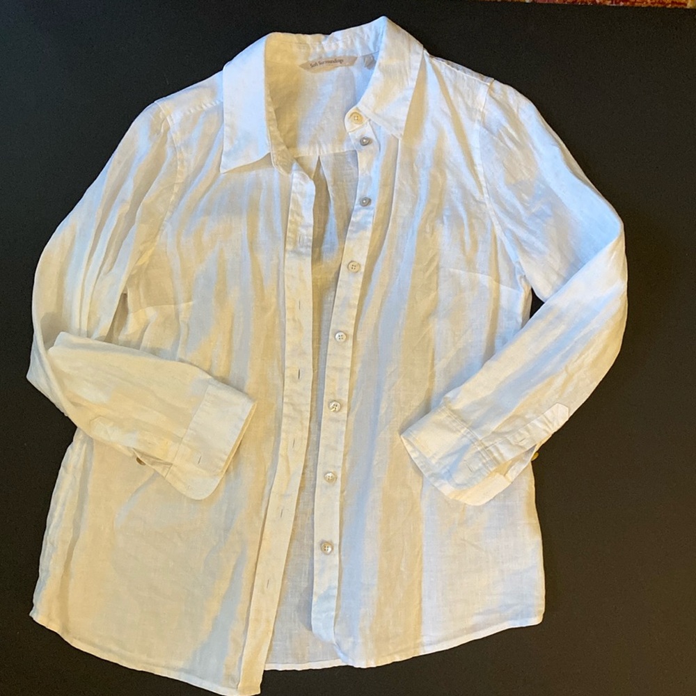 Soft Surroundings 100% Linen Button Down - image 1